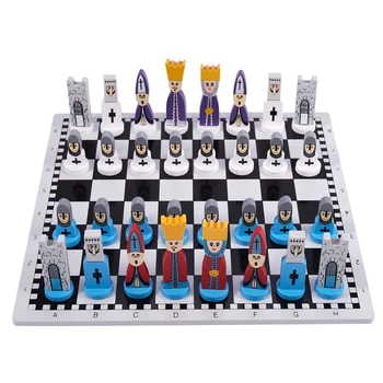  Дървени Шах Детски Подаръци Мультяшные Моделирующие Шахматни Играчки