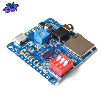  За Arduino 5 W Модул Усилвател Възпроизвеждане на глас MP3 Музикален Плеър, SD/TF Карта Вграден UART I/O Trigger Клас D