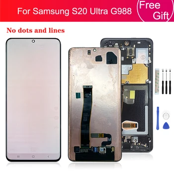  За Samsung Galaxy S20 Ултра LCD Сензорен Дисплей Дигитайзер В Събирането на G988 G988F G988B/DS Екран с Рамка резервни Части за Ремонт на 6,9 