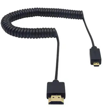  Кабел-адаптер, съвместим с Micro HDMI, за да свържете към HDMI-съвместим спиральному кабел Slim Extreme / Thin for4K, канал за връщане на 3D-звука (2,5 m/8,2 фута)