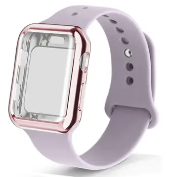  Калъф + силикон каишка за Apple watch serie 6 SE 5 4 3 каишка iwatch 42 мм 38 bacelet каишка за часовник каишка за Apple watch band 44 мм 40 мм