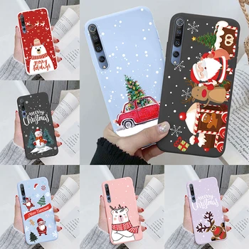  Коледен Калъф с участието на Лоса За Xiaomi Mi 10 Mi10 Lite 5G Силиконов Калъф Мультяшные Подаръци Снежен Дядо Коледа Калъф За Xiaomi Mi 10 Броня
