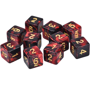  Комплект кубчета 10 D6 за Настолни Ролеви игри DND
