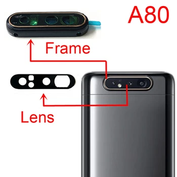  На задната Камера със Стъклен Капак на Обектива Рамка За Samsung Galaxy A80 A850 A805F Задната Камера Стъклена Леща Пръстен Рамка на Резервни Части