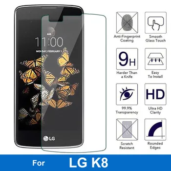  (Не пълно покритие) 9H 0,26 mm Предната Филм От закалено Стъкло За LG K8 K 8 K350N K8 4G LTE Характеристики Защитно Фолио За Екрана pelicula de vidro