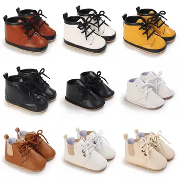  Нова Мода детски обувки За момчета и момичета, всеки ден на Високи Кожени Маратонки с Гумена Подметка За Новородено, Удобни обувки За Първите разходки