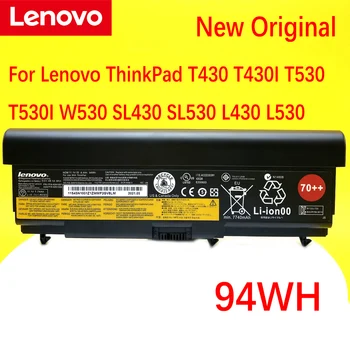  НОВА Оригинална Батерия за лаптоп Lenovo ThinkPad T430 T430I T530 T530I W530 SL430 SL530 L430 L530 45N1007 45N1006 94WH 70 + +