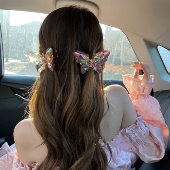  Нова цветна смола пеперуда Нокът на косата скоба раци шнола за жени момиче коса, нокти, опашка скоба за коса-аксесоари за Подарък прическа