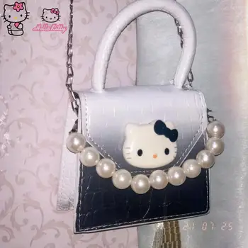  Нова Чанта-Месинджър Hello Kitty, Дамска Ръчна Чанта Y2K За Момичета, Чанта За съхранение на Sanrio Кити, Универсална Модна Тенденция Чанта На едно рамо, Подарък