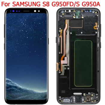  Оригинален S8 LCD дисплей За Samsung Galaxy S8 Дисплей LCD екран с Рамка SM-G950FD/S G950A G950U Сензорен Екран Дигитайзер