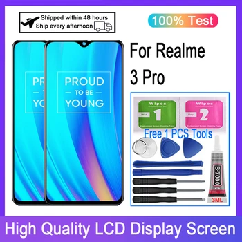  Оригиналът е За Realme 3 Pro RMX1851 LCD дисплей с сензорен екран Дигитайзер, Подмяна на