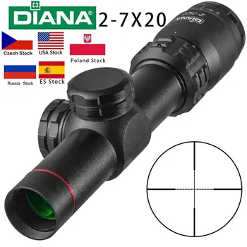  От DIANA 2-7x20 Оптичен Мерник Mil Dot Оптичен Мерник Очите Ловен Прицел Открит Тактически Мерник Страйкбол Пневматични Пистолети