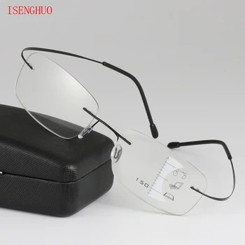  Очила Без рамки Smart zoom Титанов Прогресивни Очила За Четене Мъжки Женски Пресбиопия Далекогледство Мультифокальный Glasse 1,0-3,0