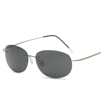  С калъф Поляризирани титанов слънчеви очила на Polaroid Марка Дизайнерски Обувки Gafas Мъжки кръгли слънчеви очила Слънчеви очила за мъже