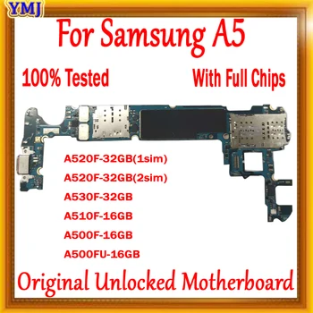  С пълни чипове за Samsung Galaxy A5 A520F A510F A530F A500FU на дънната Платка, без ID на акаунта логическа такса Безплатна доставка тестван добре