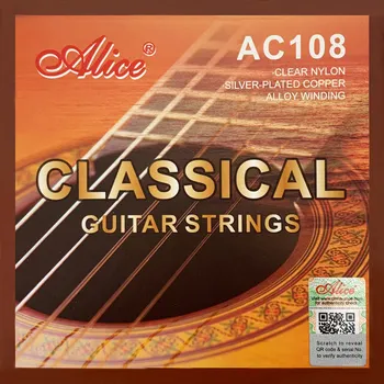  Струни за Класическа Китара, Alice AC108 От Прозрачен Найлон С Посеребренным Покритие От Медна Сплав, Аксесоари За Ликвидация