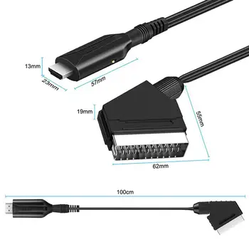  Съвместим с Scart конвертор HDMI Дължина на кабела 1 М, Цифров аудио-Видео Адаптер За HDTV / DVD /декодер /PS3 /PAL /NTSC