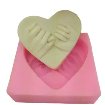  Сърцето Любов 3D Силиконова Форма За Сапун ръка За Ръка Инструменти За Украса на Тортата Силиконова Форма на 