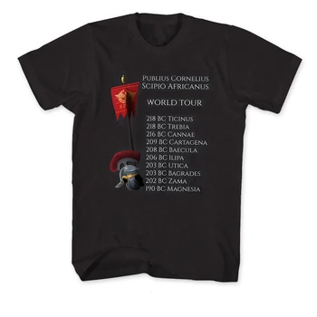  Тениска Rome Empire Scipio Africanus World Tour SPQR. Ежедневни тениски от 100% памук с къс ръкав, Без покрив, Размер S-3XL