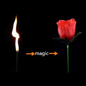  Факел Цвете - Факел на Розата - Огнен Магически Трик Пламък, който се появява цвете професионален магьосник бар илюзия подпори 82120